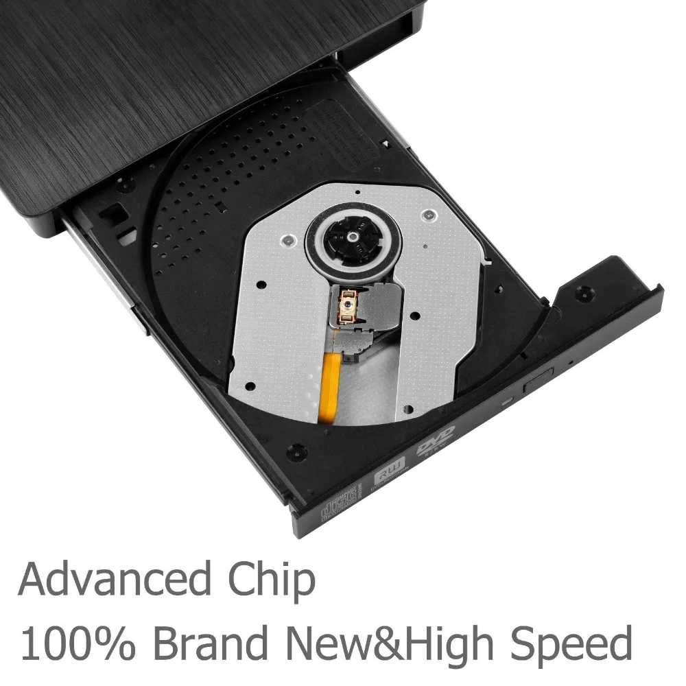 Внешний USB 3 0 высокоскоростной DL DVD RW ГОРЕЛКА компакт-диск для записи тонкий
