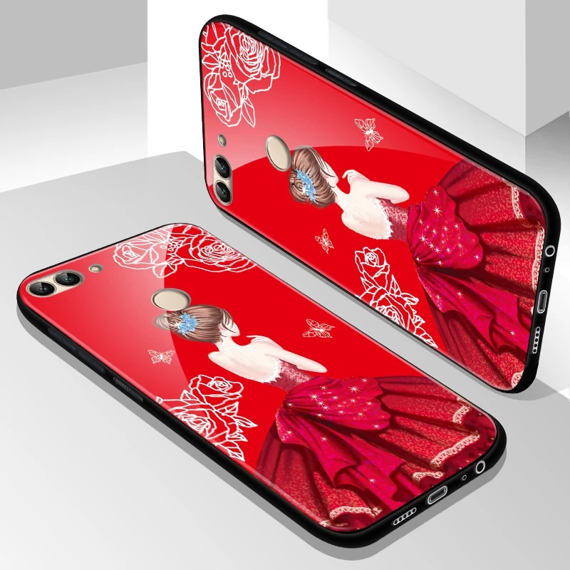 Чехол из закаленного стекла для huawei P Smart Enjoy 7s чехол противоударный мультяшный чехол для huawei Enjoy 7S чехол из закаленного стекла пленка