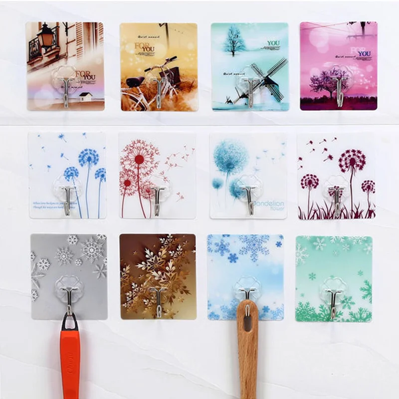 12 шт. настенные крючки кухонные вешалка для одежды полотенец наклейки на двери из