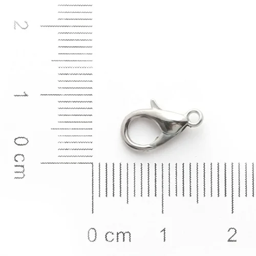 GunMetal 12MM Пистолет металл/латунь/родий/серебро/золото из нержавеющей стали в виде лобстера застежка крючки для DIY ожерелье и изделия в виде ювелирных браслетов - Цвет: GunMetal 12MM