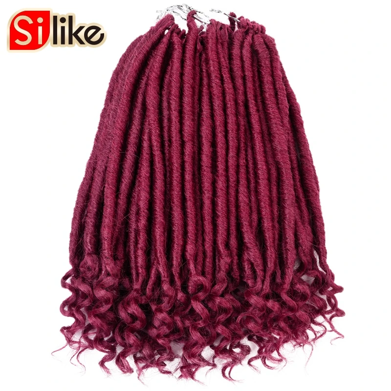 Silike Goddess искусственные локоны в стиле Crochet косички 14 18 дюймов мягкие натуральные предварительно петлевые синтетические косички для наращивания волос 24 стойки/упаковка