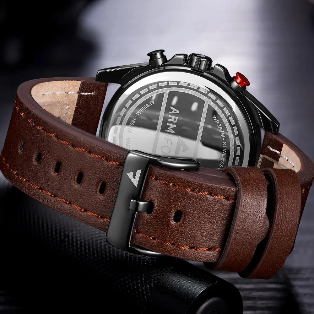 ARMIFORCE военные мужские хронографы аналоговые кварцевые часы Авто Дата светящаяся