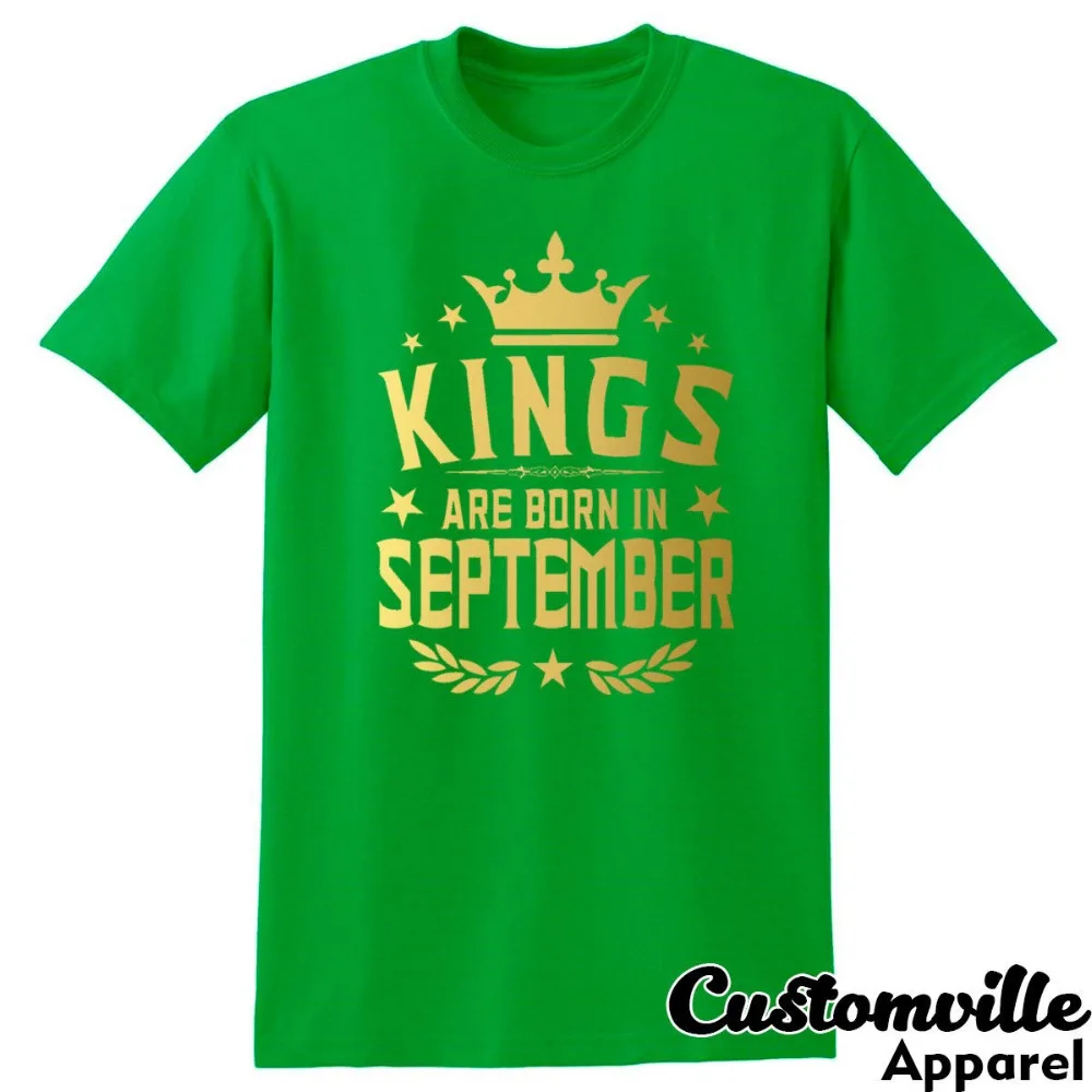 Мужская футболка с принтом короли рожденной в сентябре. Лучший подарок на день