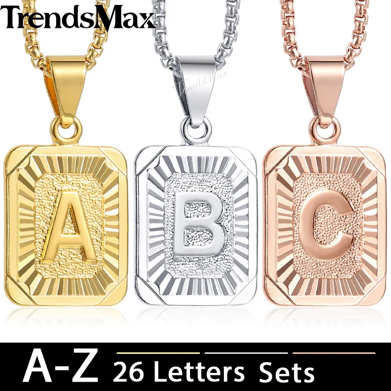 Trendsmax 26 шт. подвеска с подвеской в виде инициальной надписи ожерелье из розового