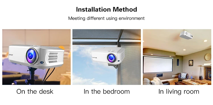 CRENOVA Newest Full HD 1080P Android Projector 6000 Lumens Android 7.1.2 OS Video Projector Support 4K Dolby 2G 16G Beamer