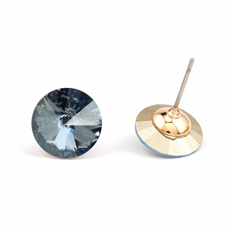 Gold plated Dishana, модные ювелирные изделия, серьги для женщин, круглые серьги-гвоздики, белые кубические циркониевые серьги, женские серьги, модные серьги-гвоздики e0456 - Окраска металла: Gold plated