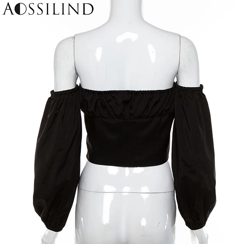 Женская футболка AOSSILIND белая с коротким рукавом и вырезом лодочкой лето