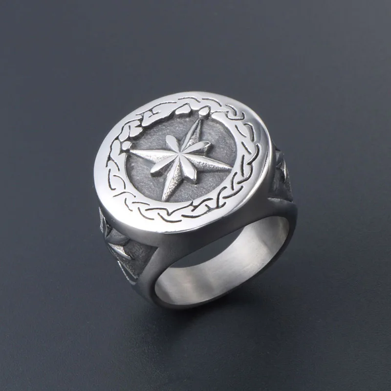 Оригинальный бренд титановая сталь модное кольцо ретро восьмиугольник со