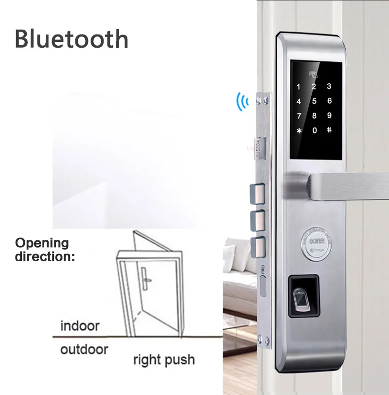 Bluetooth шлюз пароль отпечатка пальца умный пульт дистанционного управления с блокировкой приложение Противоугонная дверь специальные электронные замки 304 Нержавеющая 1058 - Цвет: bluetooth