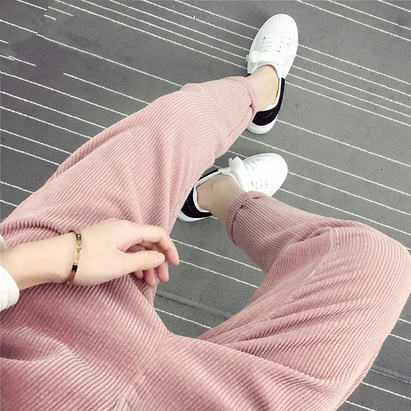 Осенние вельветовые штаны Pantalon Mujer шаровары с эластичной талией большие размеры