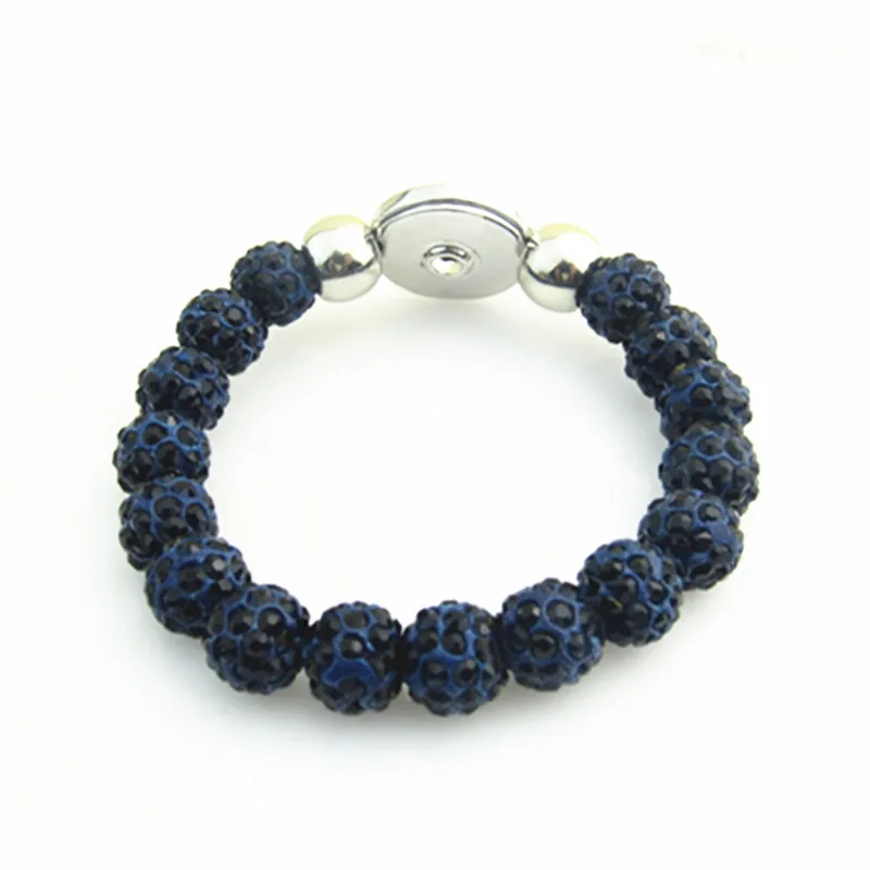 Новое поступление темно-синие Бусины со стразами кнопки 18 мм эластичные браслеты