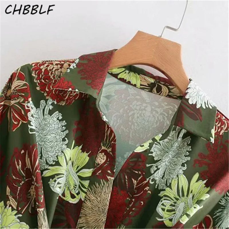 Женское платье миди с цветочным принтом CHBBLF Повседневное до середины икры