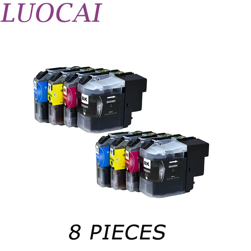 8 шт. LC669 LC665 LC669XL LC665XL LuoCai совместимые чернильные картриджи для BrotherMFC J2320 J2720