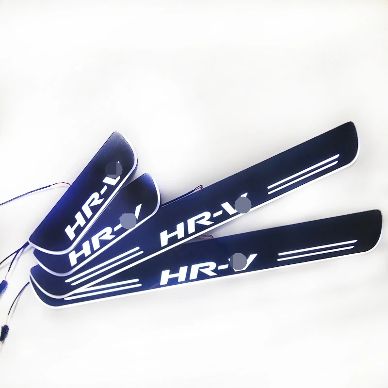 

LED DOOR SILL PLATE LIGHTS moving door scuff Nerf Bars Running Boards entry guards covers fit for HONDA HRV HR-V CAR DOOR PLATE