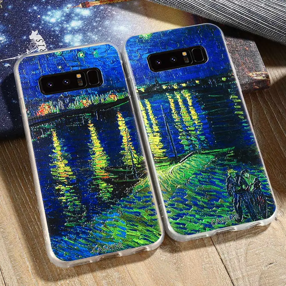 CASEIER Night Case For Samsung S6 S7 Edge S8 Plus Soft Silicone Emboss Cover Note 8 Funda Capinha |