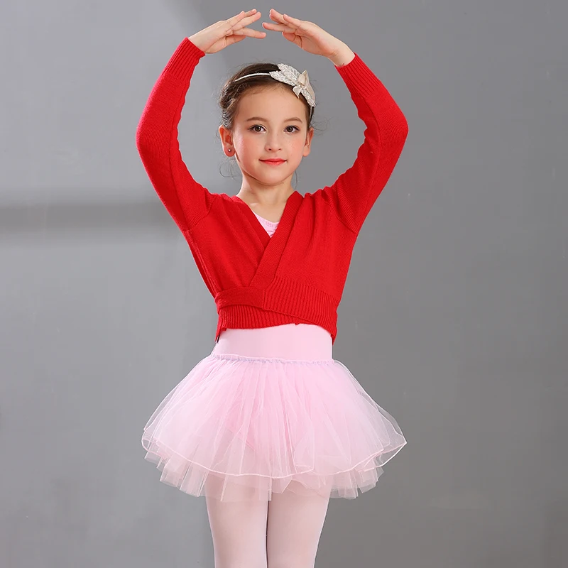 Детская танцевальная тренировочная одежда TIEJIAN осенне-зимний красный черный