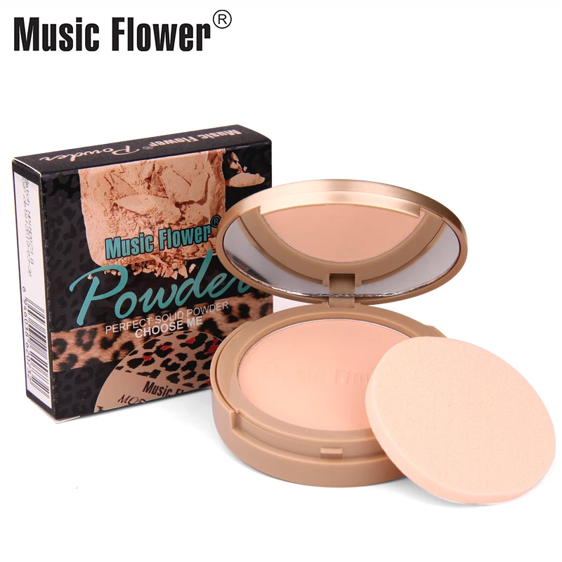Music Flower прессованная пудра долговечная Прозрачная основа Натуральный Порошок