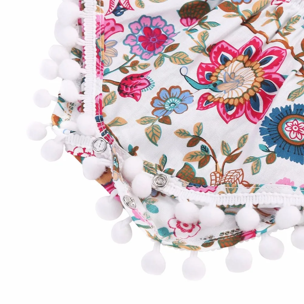 Детские комбинезоны с кисточками и цветочным принтом Одежда для новорожденных