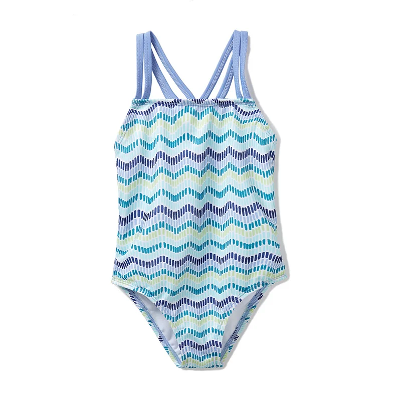 Новый Цельный купальник для девочек с принтом мороженого милый треугольный