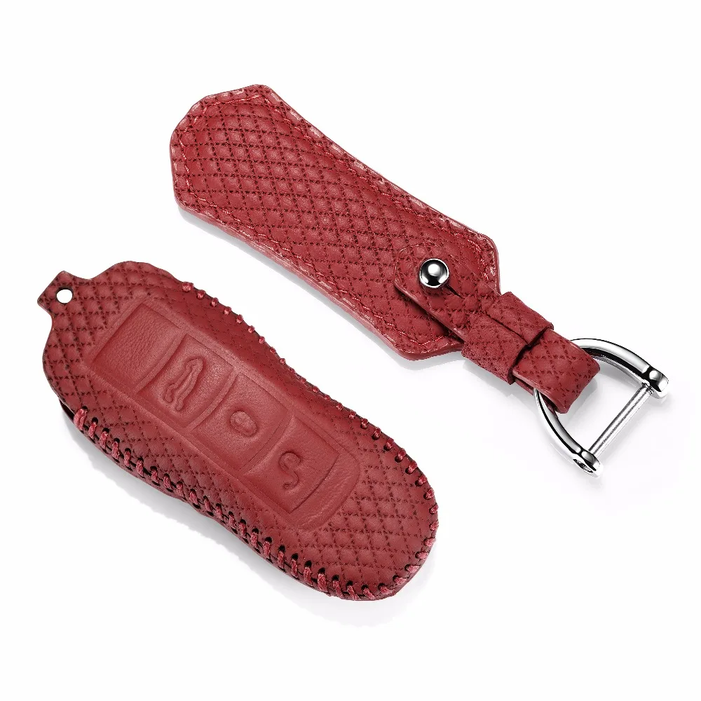 

key cover for Porsche 911 macan 2014-2017 Panamera 2010-2016 cayenne 2011-2016 Leather Car Key case wallet holder remote key3