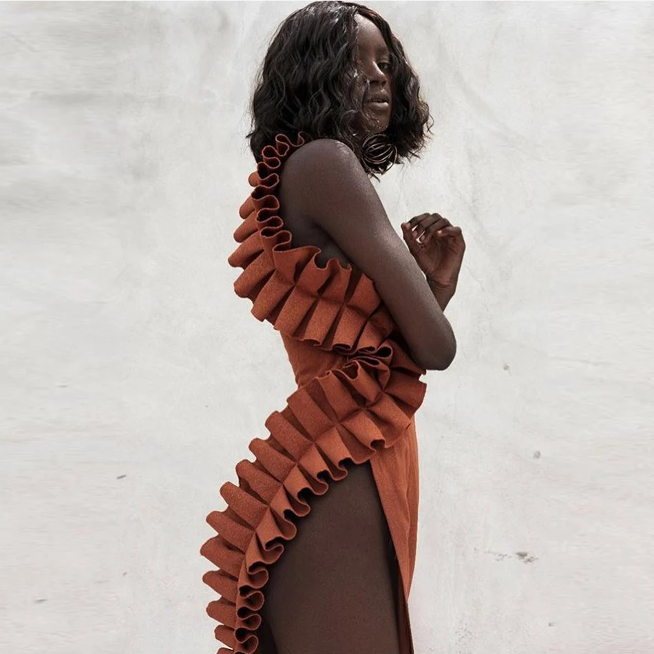 2019 летнее женское Бандажное платье Vestidos оранжевая Майка сексуальное без рукавов