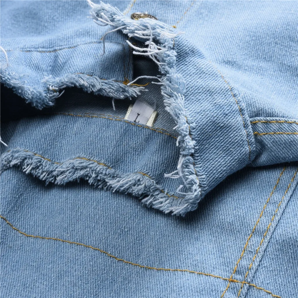 Женская джинсовая куртка Осенняя с длинным рукавом и карманами в стиле ретро