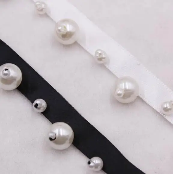 

10Yards Handmade Ivory Beaded Lace DIY Clothing Collar Shoulder Pearl Webbing Accessories DIY Sewing Supplies Craft For Costume