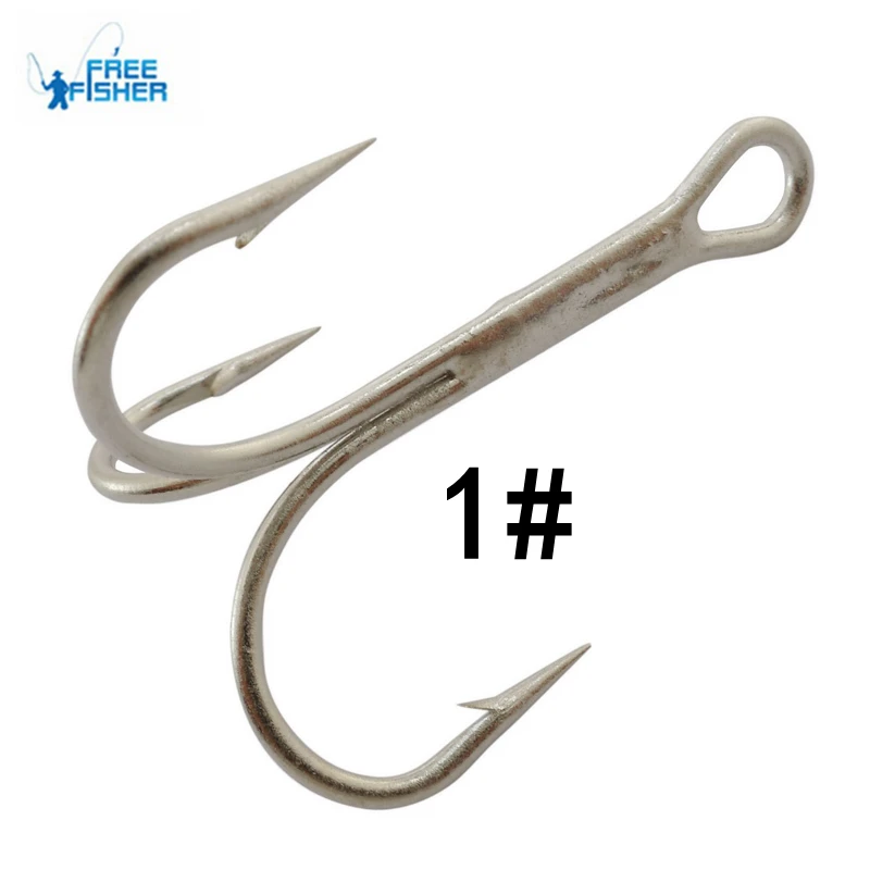 Тройные рыболовные крючки Free Fisher 100 шт./лот из высокоуглеродистой стали тройные 1 #