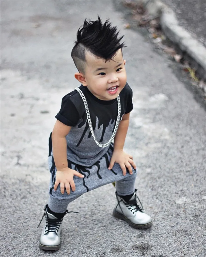 Newest 2020 Infant Baby Boys Short Sleeve Casual T shirt +Long Pants Cotton Active Clothes Sets | Детская одежда и обувь