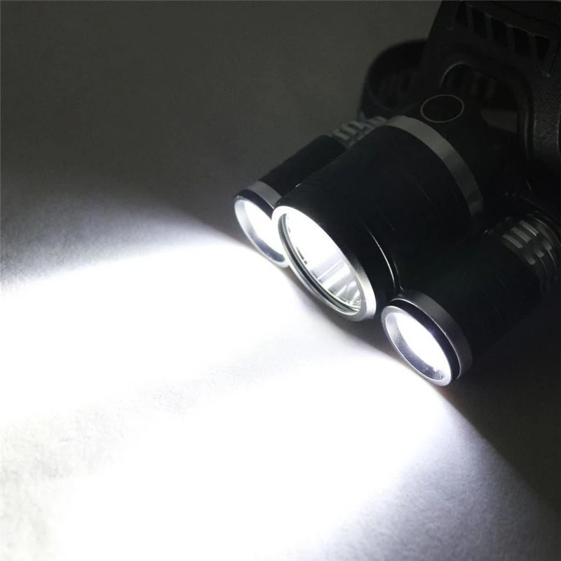 Новое поступление лампы XM-L T6 + 2 x R5 6000 люмен светодио дный фары Применение 2x18650