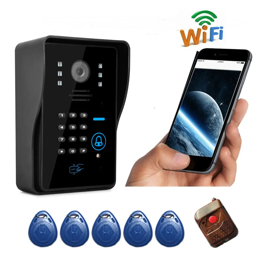 Yobang безопасности 7 дюймов видеодомофон дверной звонок 1 камера 2 монитор RFID Контроль доступа Безопасность для квартиры/отеля и т. д