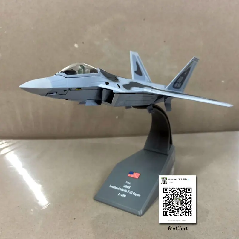 Амер 1/100 весы военная модель игрушки ВВС США F 22 Raptor Истребитель литой