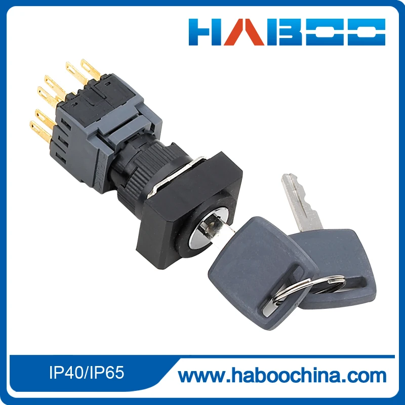 10pcs /lot HBA16 dia.16mm waterproof 3 position key switch 2NO+2NC electrical 5A 250V | Обустройство дома
