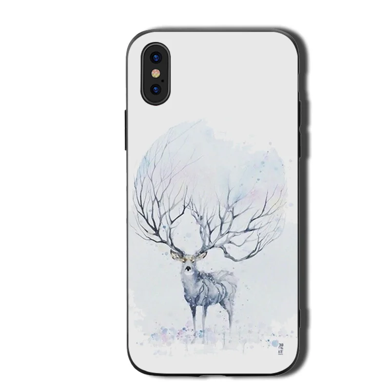 Чехлы для телефонов с оленем чехол iphone X XR XS MAX 6 6s 7 8 Plus ТПУ покрытие чехла чехлы