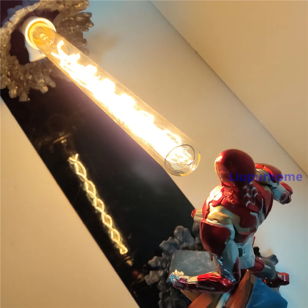The Avengers Iron Man MK47 Laser Cannon LED Night Light Avengers Endgame Iron Man LED Table Lamp for Bedroom Home Xmas Gift MY3