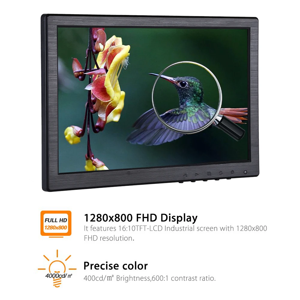 EYOYO 10 &quotIPS ЖК монитор мини компьютер led дисплей 2 канала видео Вход безопасности