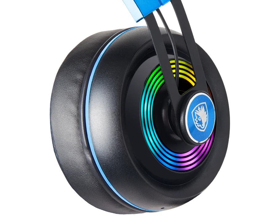 Игровая гарнитура SADES Armor USB Realtek игровое аудио легкое RGB Освещение шумоподавление