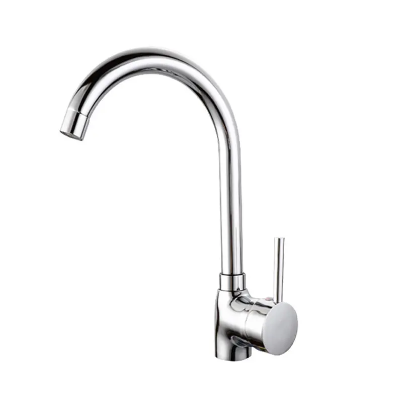

Temkunes Kitchen Faucet Electroplating Chrome Modern Kitchen Faucet Mixer Tap Ceramic Valve Core Single Holder Single Hole