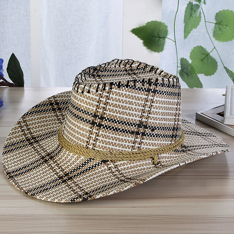 

2019 New Arrivals Panama Hat Western Cowboy Hat Sun Hat For Men Women Summer classic Lattice Beach hats