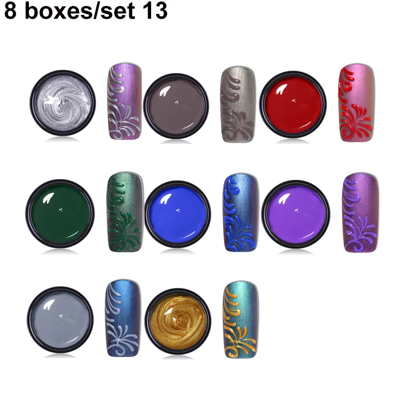 Set 13 LEMOOC 3D с тиснением и изображением резьба живопись гель-паста лак для ногтей замочить от УФ-светодиодный гель Лаки картина из пластилина декор 1/2/4/8/12 шт - Цвет: Set 13