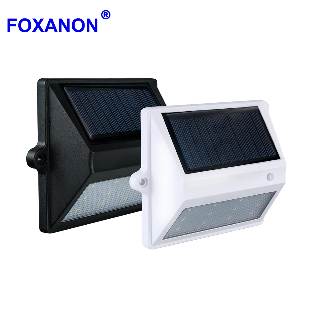 Foxanon IP65 Водонепроницаемый светодиодный ночник на солнечной батарее SMD2835 датчик