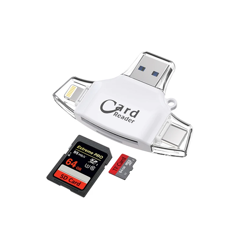 4 в 1 Тип C Micro SD кардридер usb type-c OTG USB флэш-память гаджет для iPhone iPad MacBook адаптер считыватель SD карт lightning