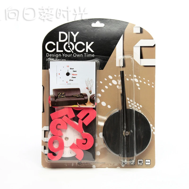 Modern 3D Big Size Silent Clock EVA Foam Sticker Wall | Освещение