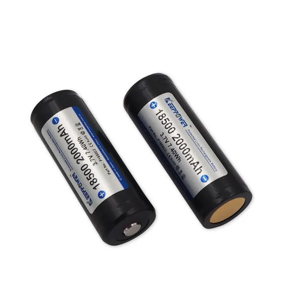 2шт Keeppower 18500 батарея 2000mAh 3,7 V 7.40Wh P1850C2 ячейка Сделано в Китае защищенная перезаряжаемая литиевая батарея