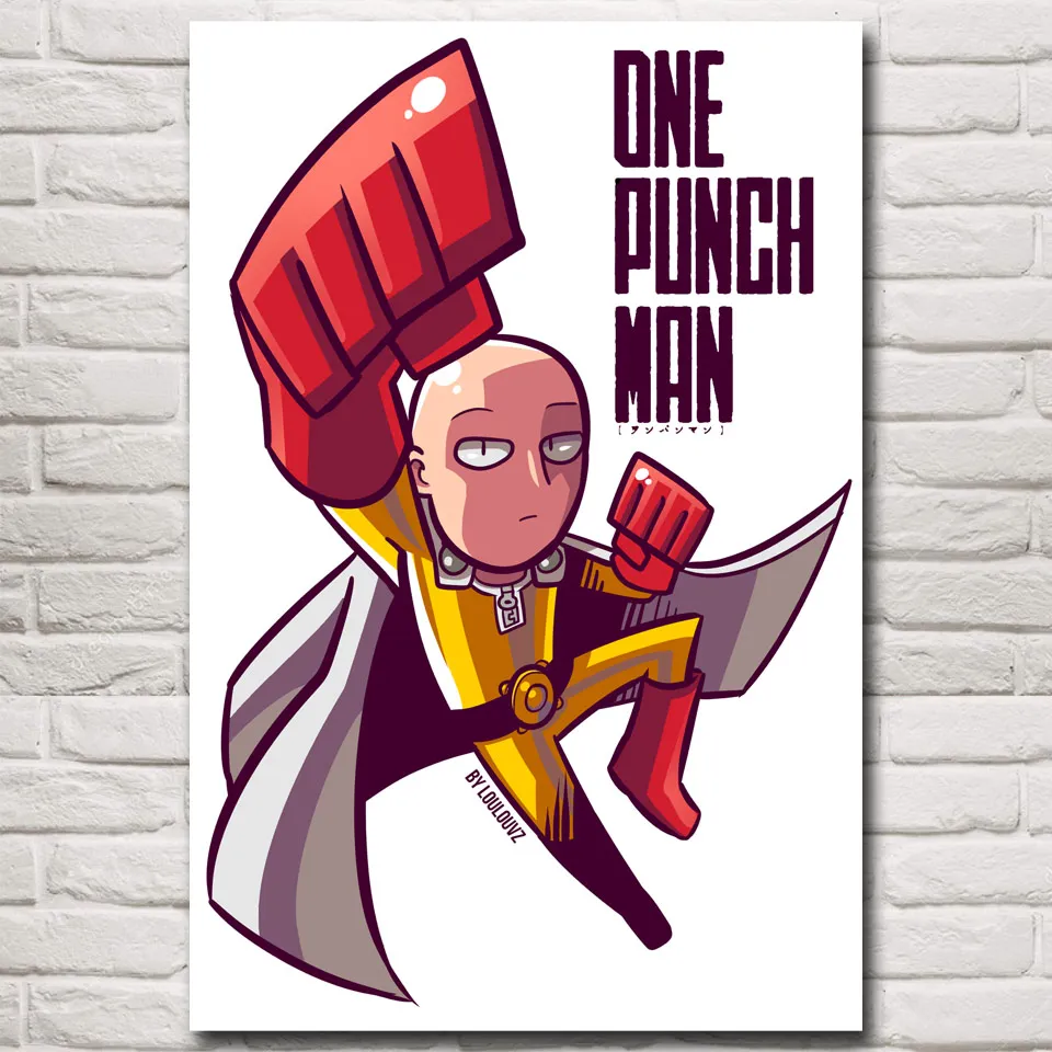 FOOCAME ONE PUNCH MAN аниме плакаты и принты шелковые декоративные картины художественные настенные украшения для дома украшения спальни комнаты живопись - Цвет: 016