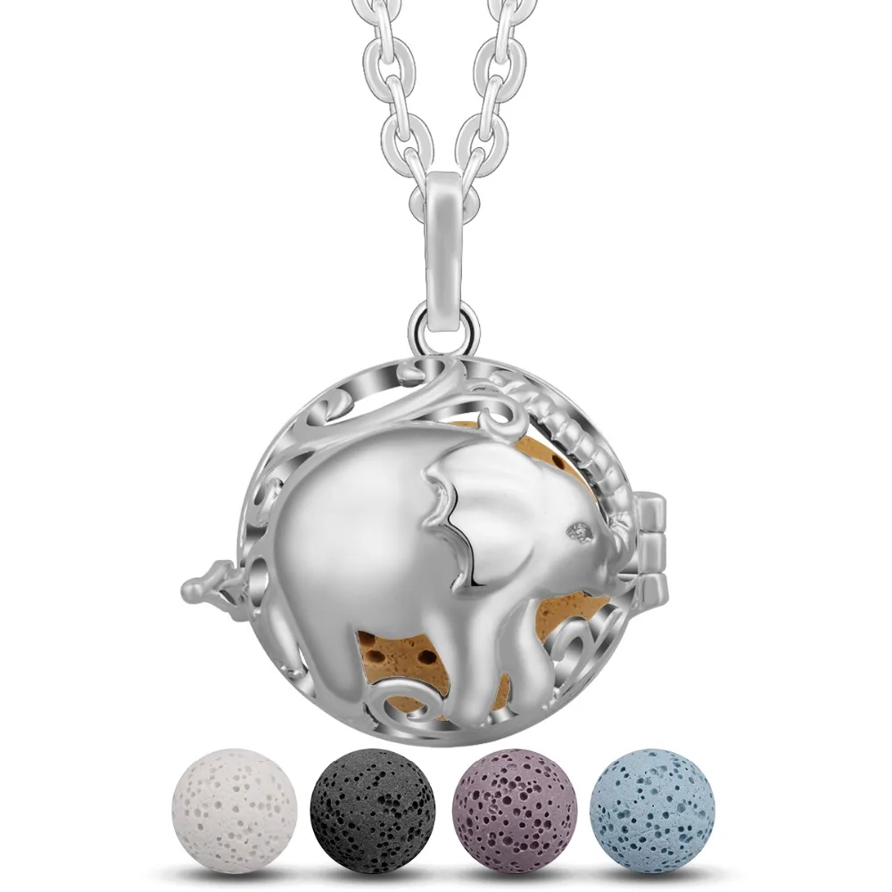 Подвеска Eudora в виде слона из лавового камня ожерелье с диффузором эфирного масла