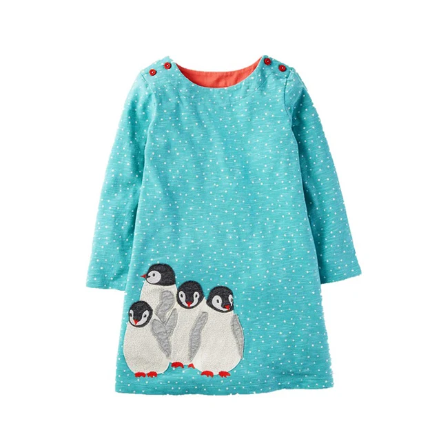 4Penguin Платье принцессы с цветочным рисунком; Одежда для девочек; платья для девочек; повседневная одежда; детское праздничное платье для школы; сезон осень-зима; Детский костюм - Цвет: 4Penguin