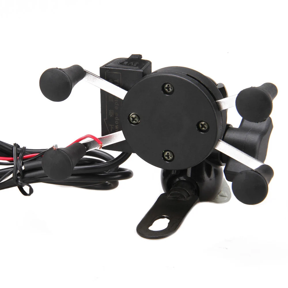 2 в 1 вращение на 360 Градусов Крепление для телефона мотоцикла держатель USB