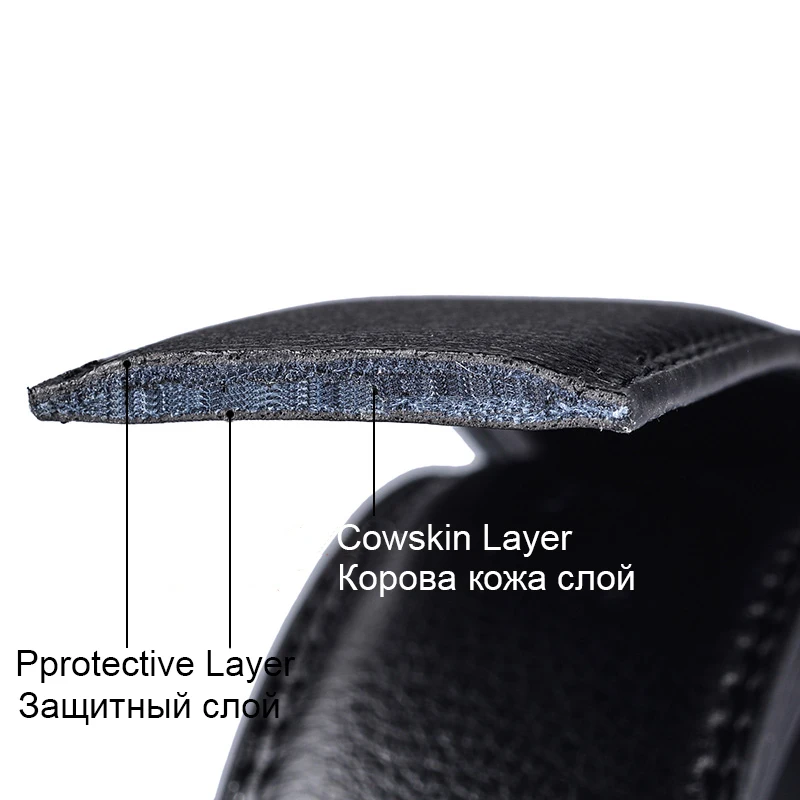 Ремень с автоматической пряжкой для мужчин и женщин широкий кожаный