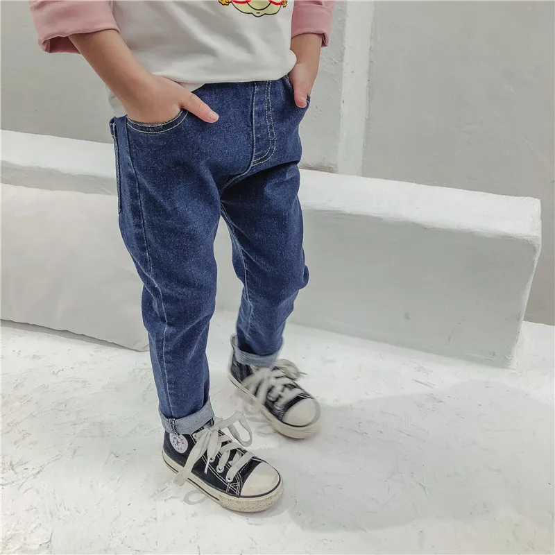 

Jeans for Girl 2018 New Children Solid Casual Pant Korean Stretch Jeans for Boys Baby Girl Clothes Trousers Toddler Sport Pants